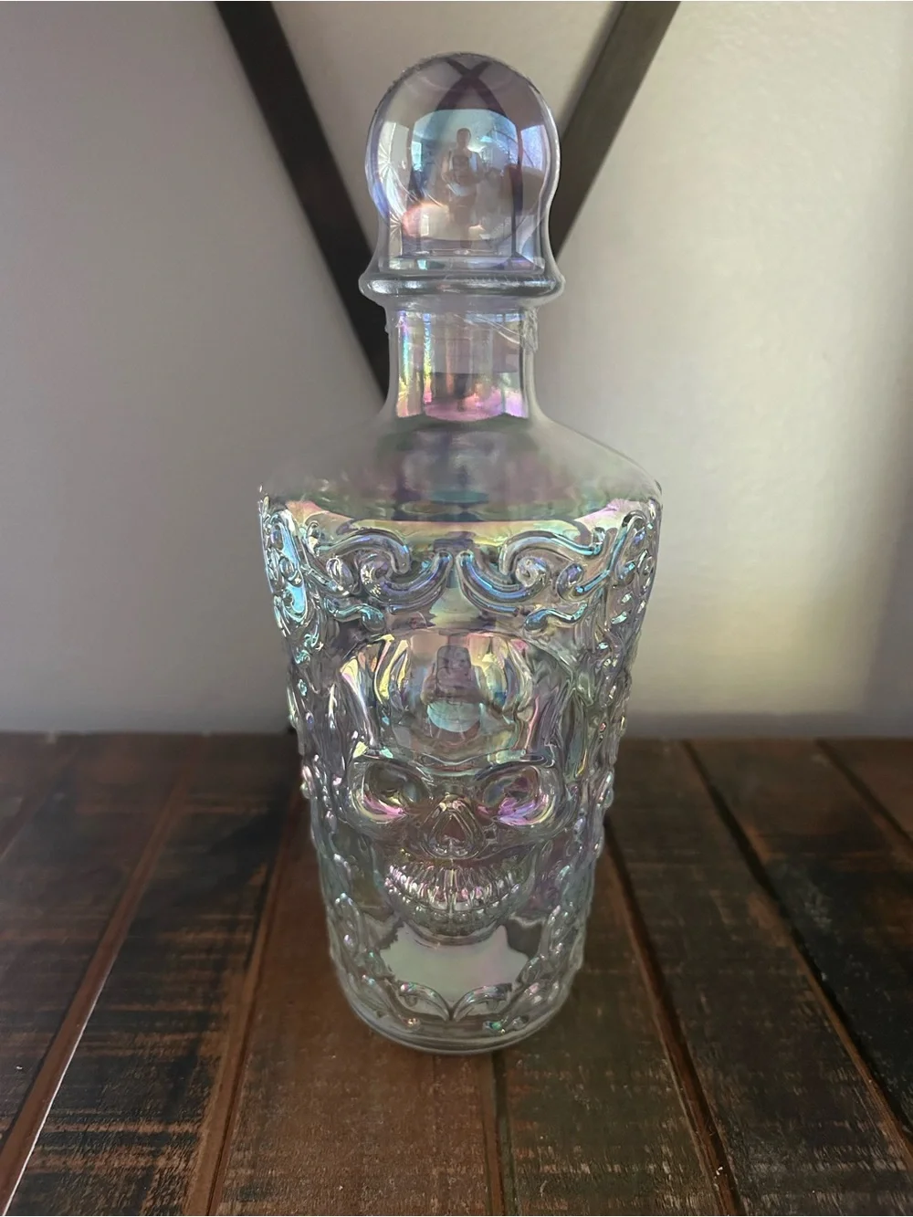 Target Bullseye Playground Halloween 2026 Iridescent Skull Glass Decanter New